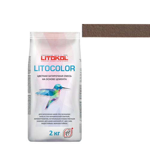 Цветная затирочная смесь LITOCOLOR, L.27 венге, 2 кг