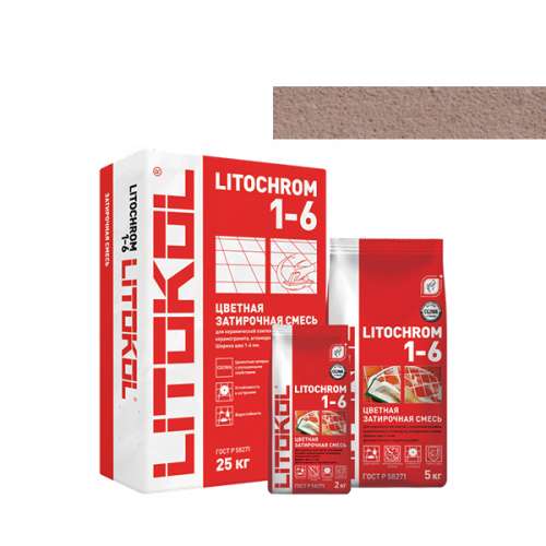 Затирка LITOCHROM 1-6, 25 кг, Оттенок C.80 Коричневый, LITOKOL