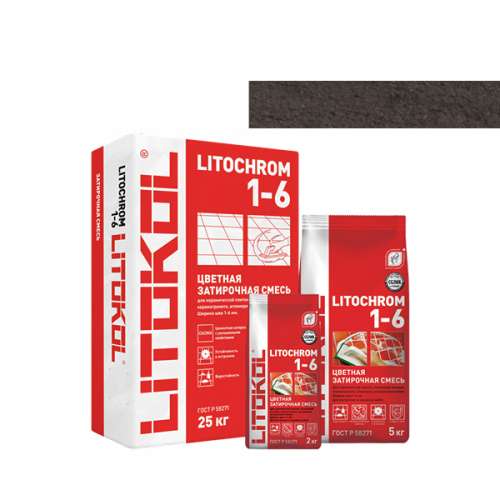 Затирка LITOCHROM 1-6, 2 кг, Оттенок C.470 Чёрный, LITOKOL
