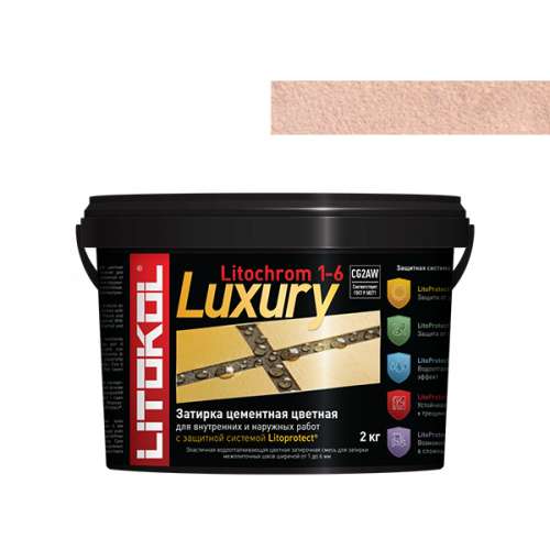 Затирка LITOCHROM 1-6 LUXURY, C.210 Персик, 2 кг, LITOKOL