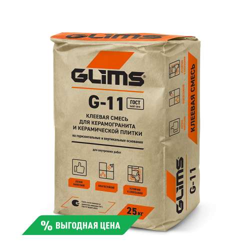 GLIMS G-11 Плиточный клей для керамической плитки - 25кг