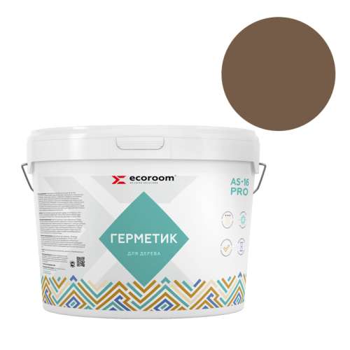 Герметик Ecoroom AS-16 PRO, 15 кг, орех, для деревянного строения, ведро