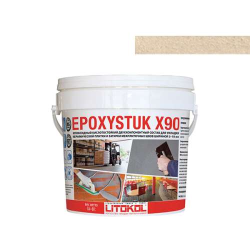 Эпоксидная затирка EPOXYSTUK X90, 10 кг, Оттенок C.690 Bianco sporco