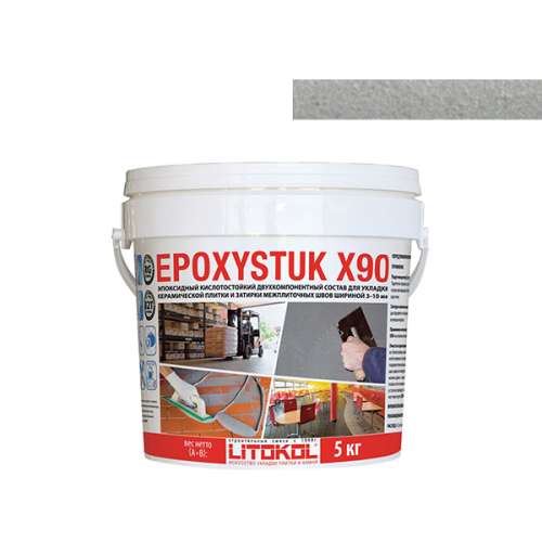 Эпоксидная затирка EPOXYSTUK X90, 5 кг, Оттенок C.30 Grigio perla